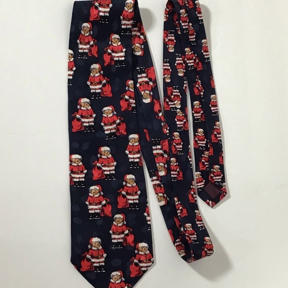 Addiction Santa Teddy Bear 100% Silk Tie - Picture 4 of 7